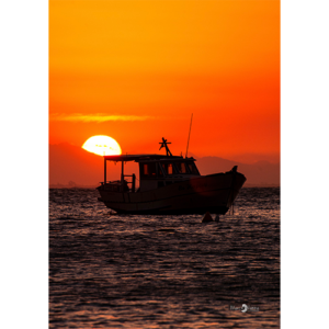 Pôster Pôr do Sol e Barco - 012